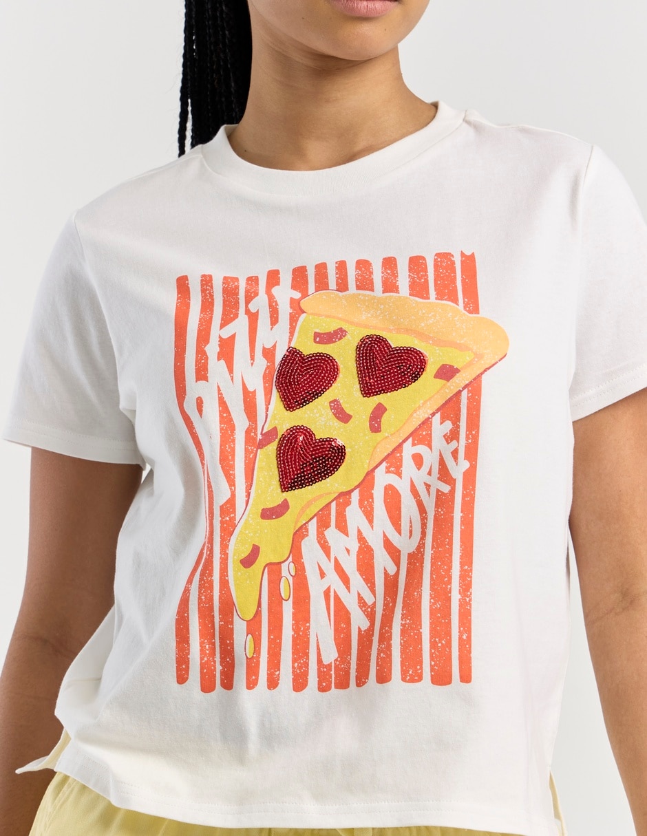 Playera manga corta Non Stop cuello redondo para mujer