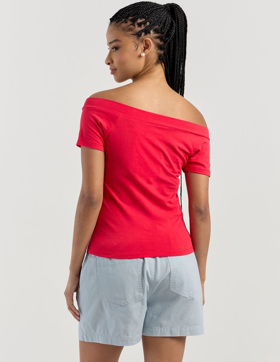 Playera manga corta Non Stop cuello v para mujer