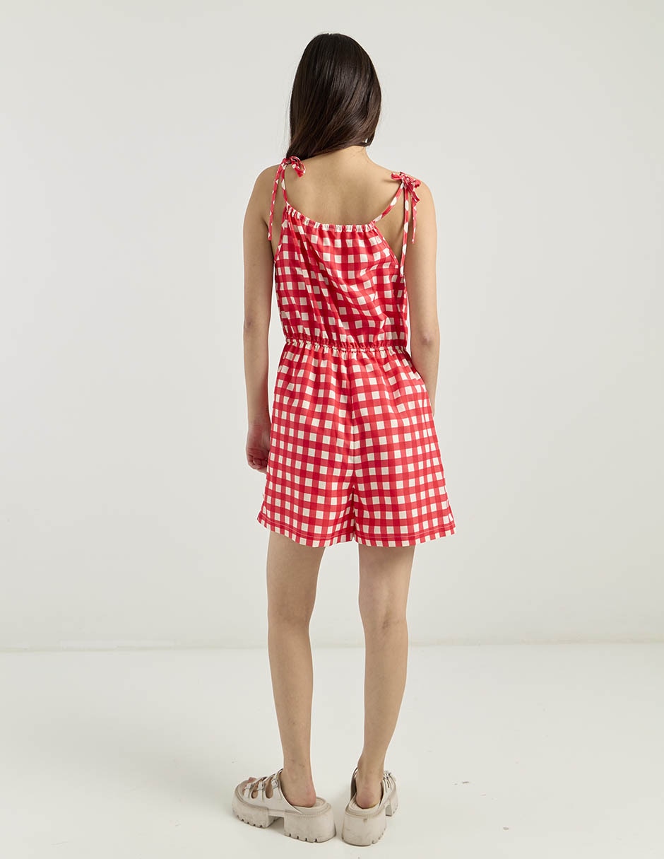Jumpsuit estampado a cuadros para mujer 5