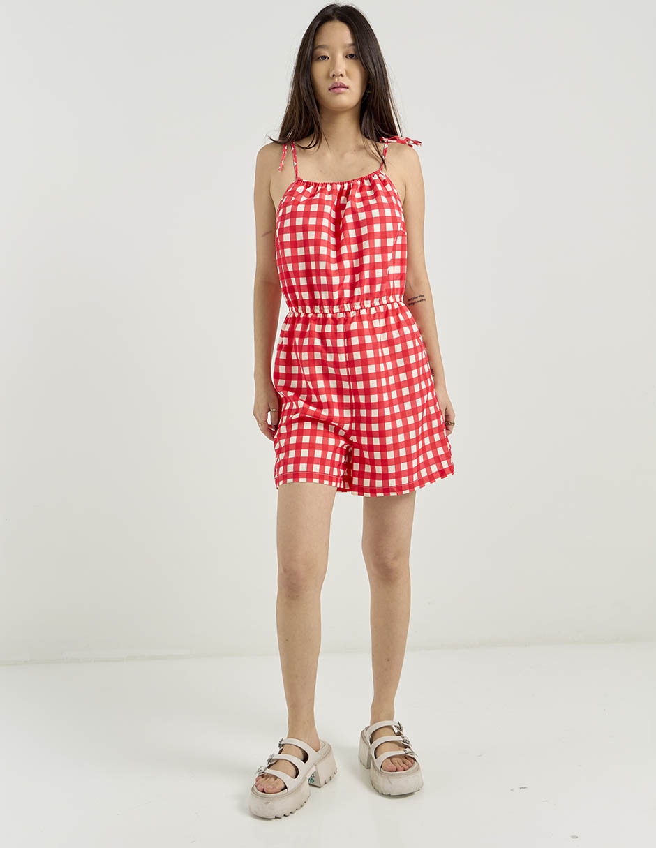 Jumpsuit estampado a cuadros para mujer 6