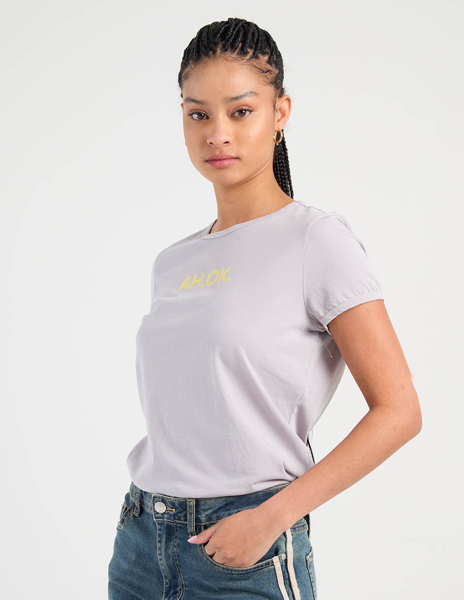 Playera manga corta cuello redondo para mujer Playera manga corta cuello redondo para mujer