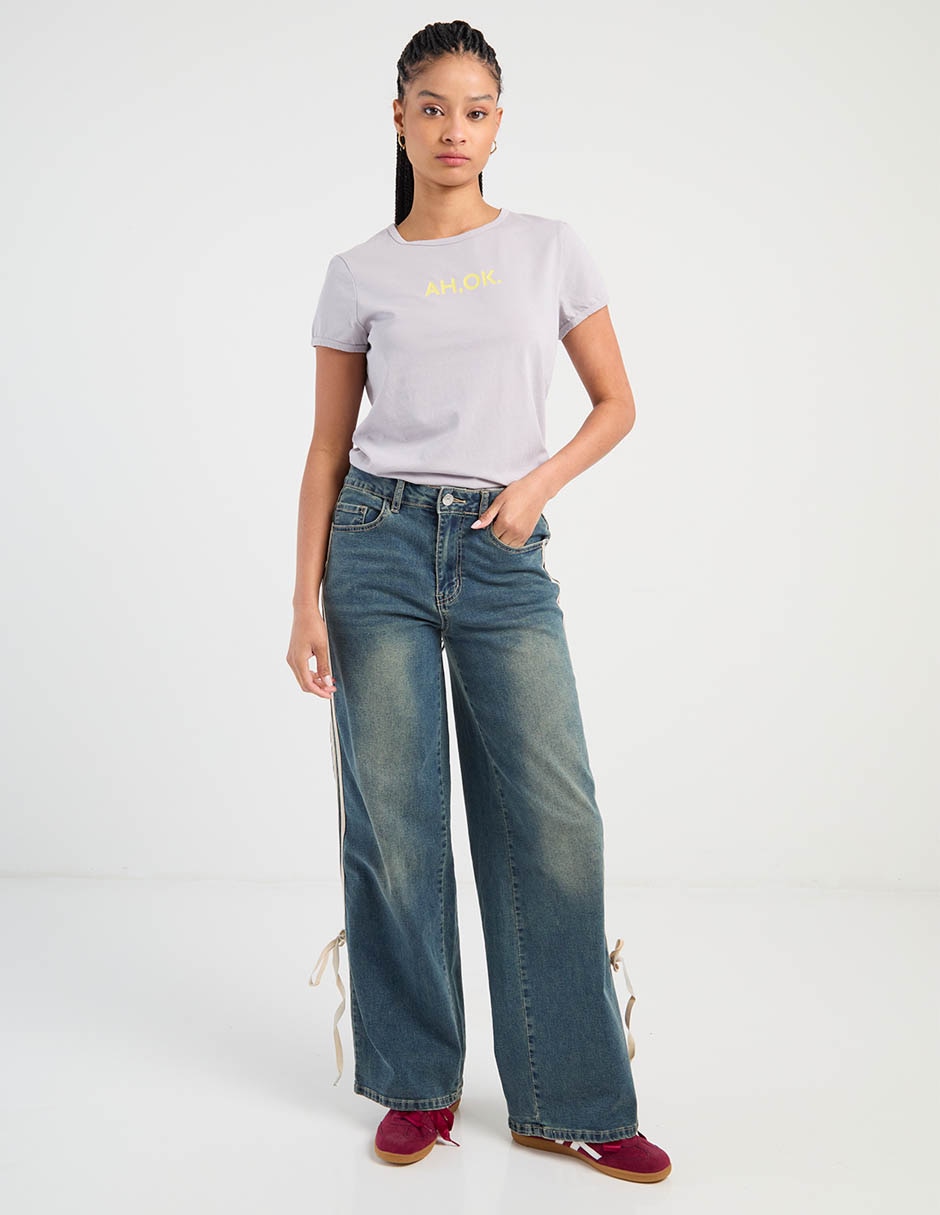 Playera manga corta Non Stop cuello redondo para mujer