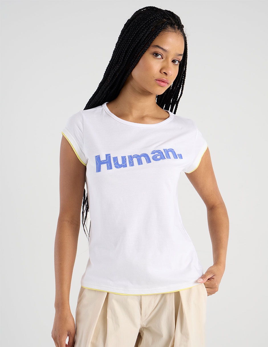 Playera manga corta cuello redondo para mujer Playera manga corta cuello redondo para mujer
