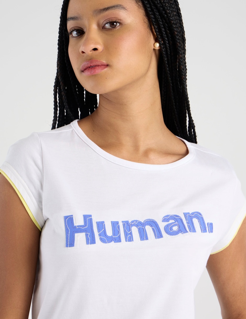 Playera manga corta cuello redondo para mujer 4