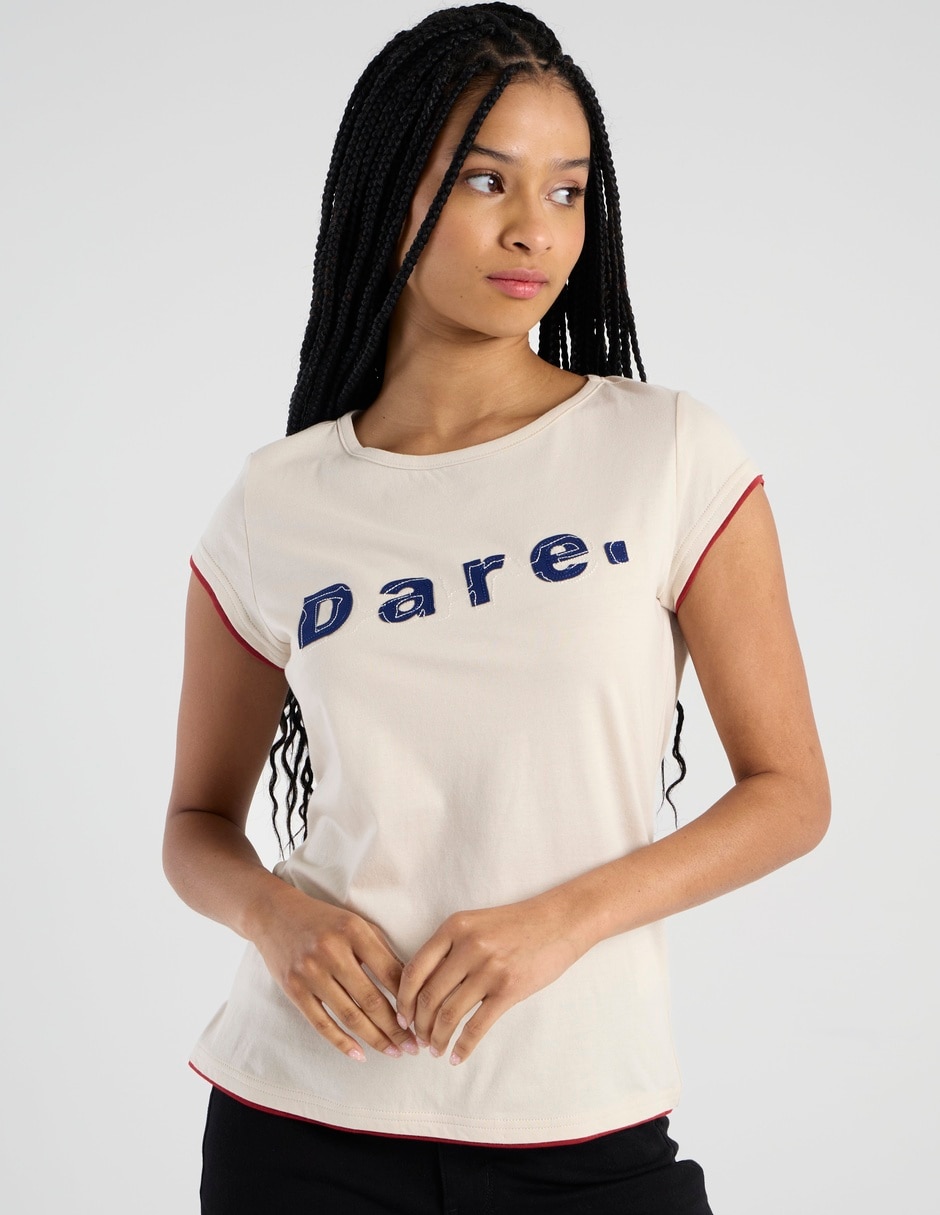 Playera manga corta Non Stop cuello redondo para mujer