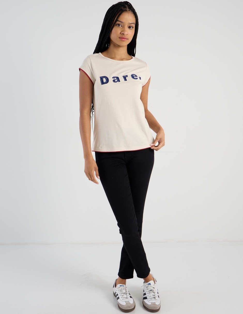 Playera manga corta Non Stop cuello redondo para mujer