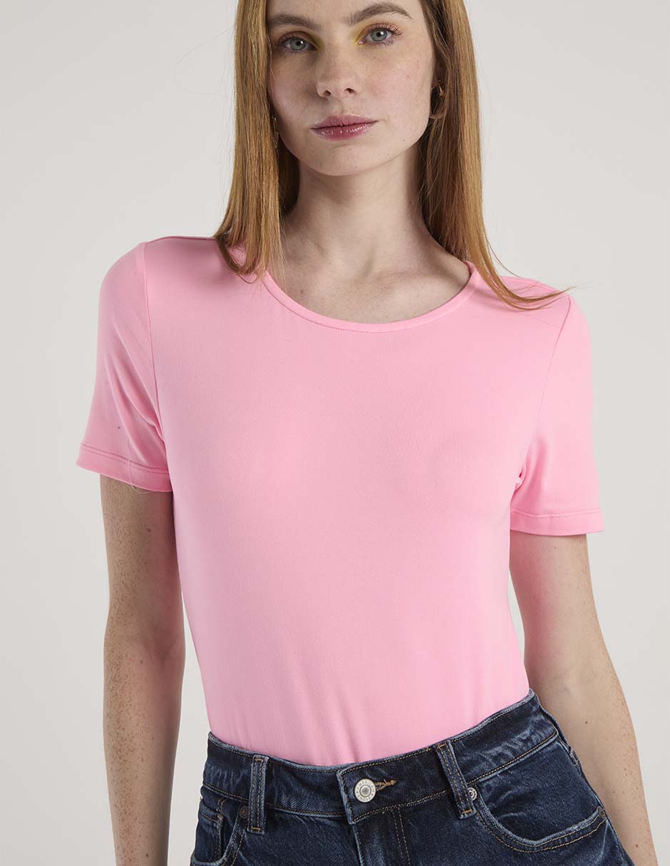 Playera manga corta cuello redondo mujer 5