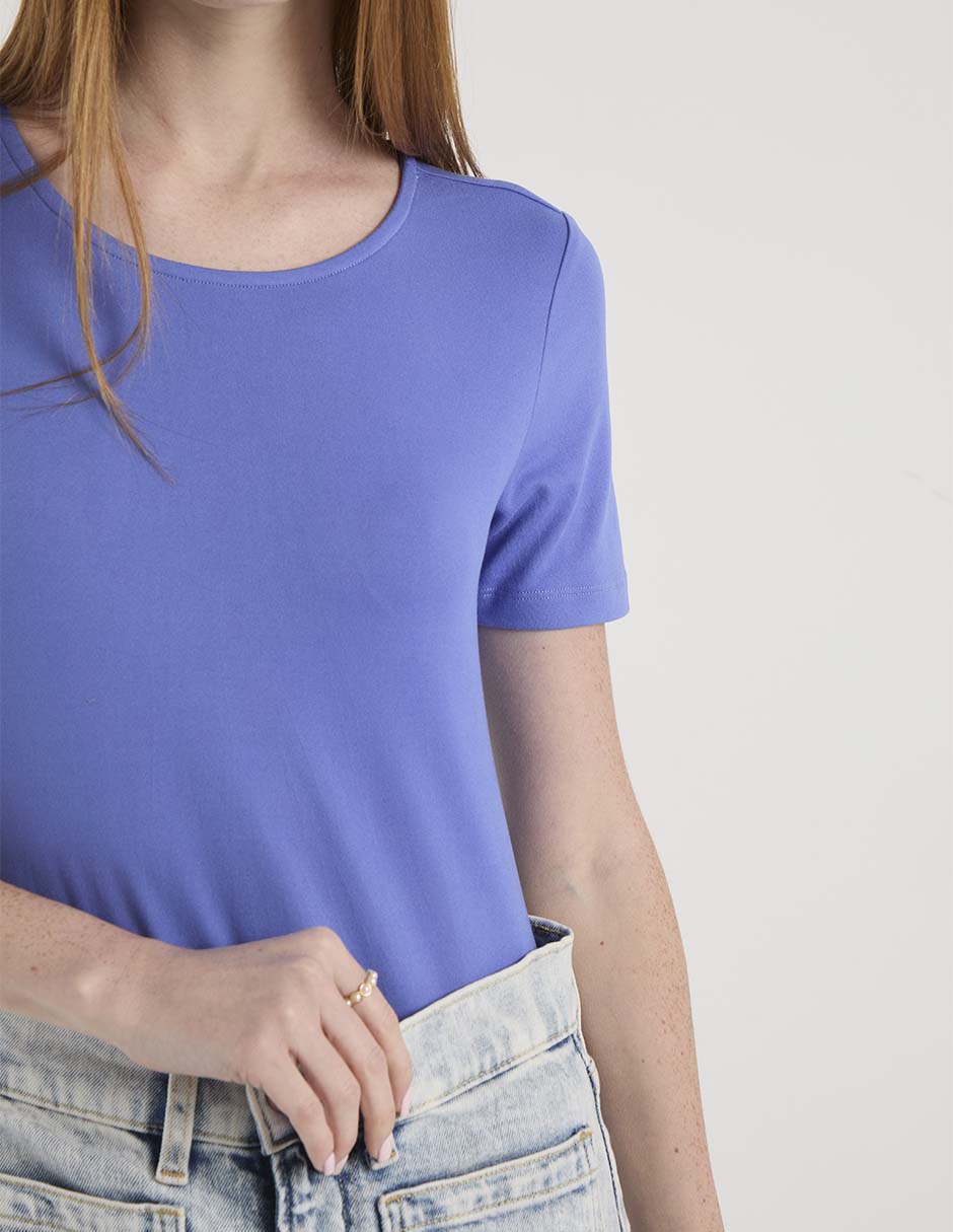 Playera manga corta cuello redondo mujer 2