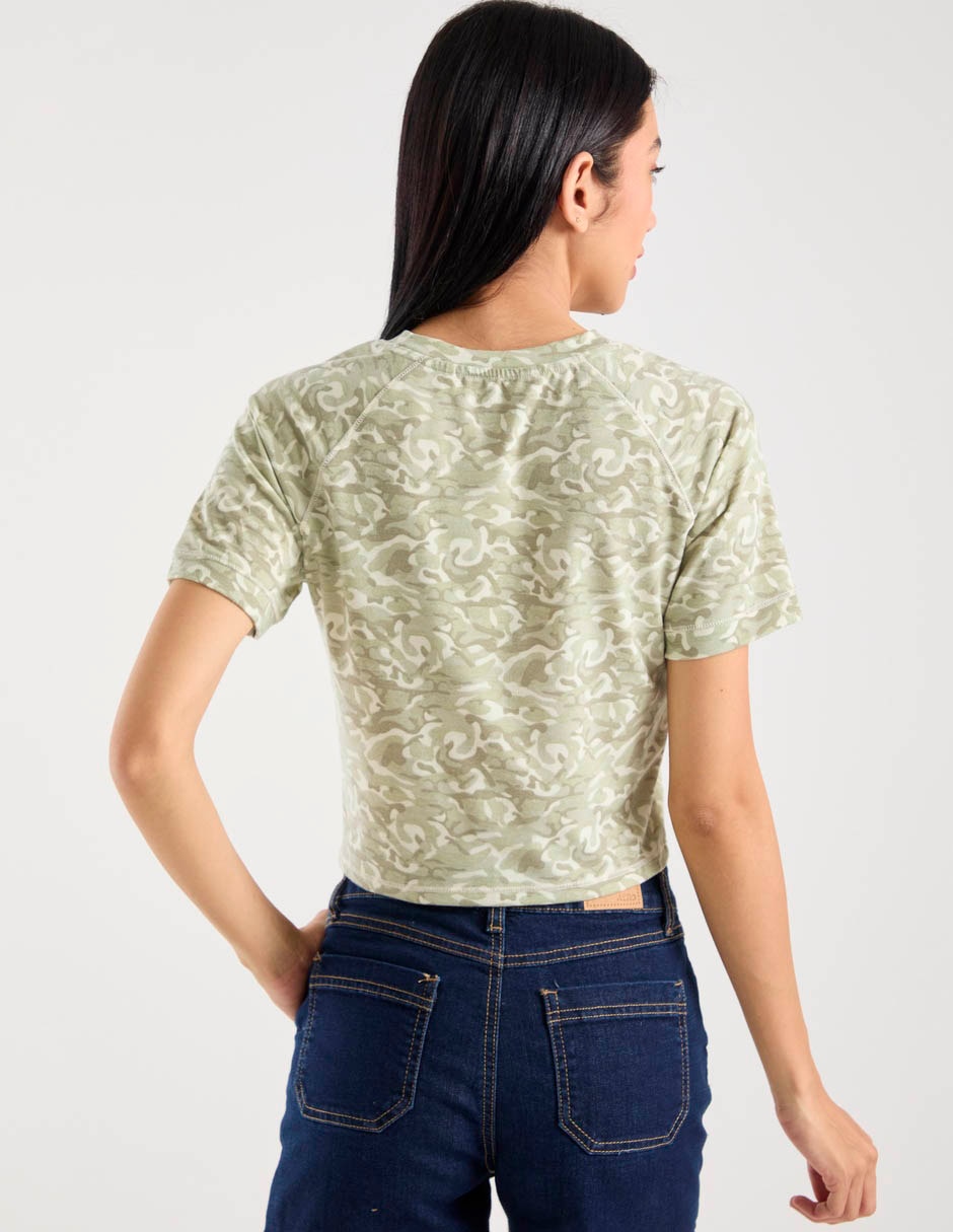 Playera manga corta cuello redondo para mujer 6