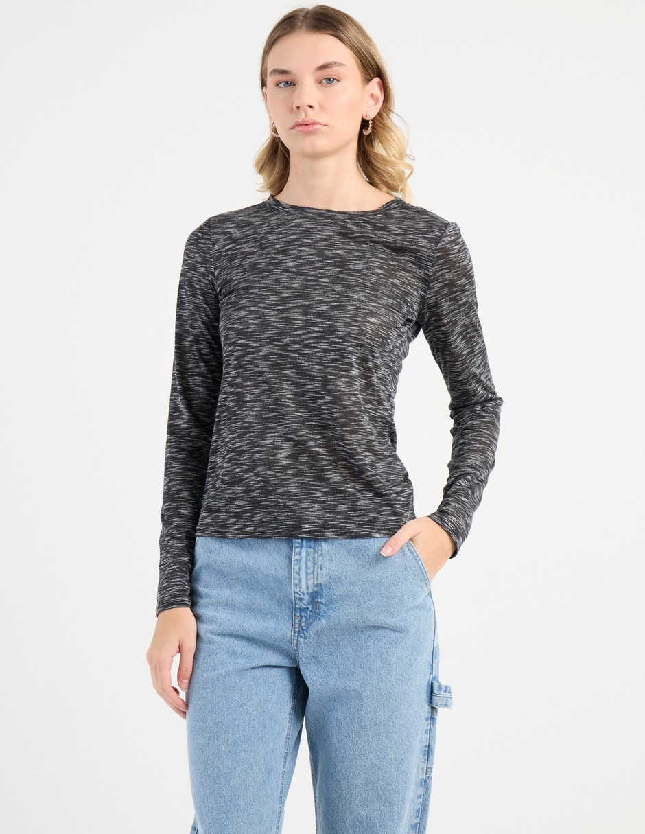 Playera manga larga Non Stop cuello redondo para mujer