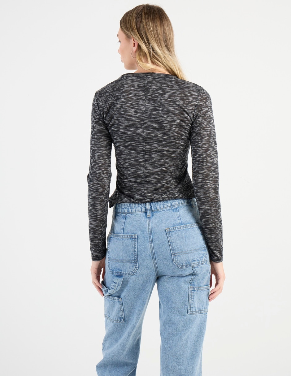 Playera manga larga Non Stop cuello redondo para mujer