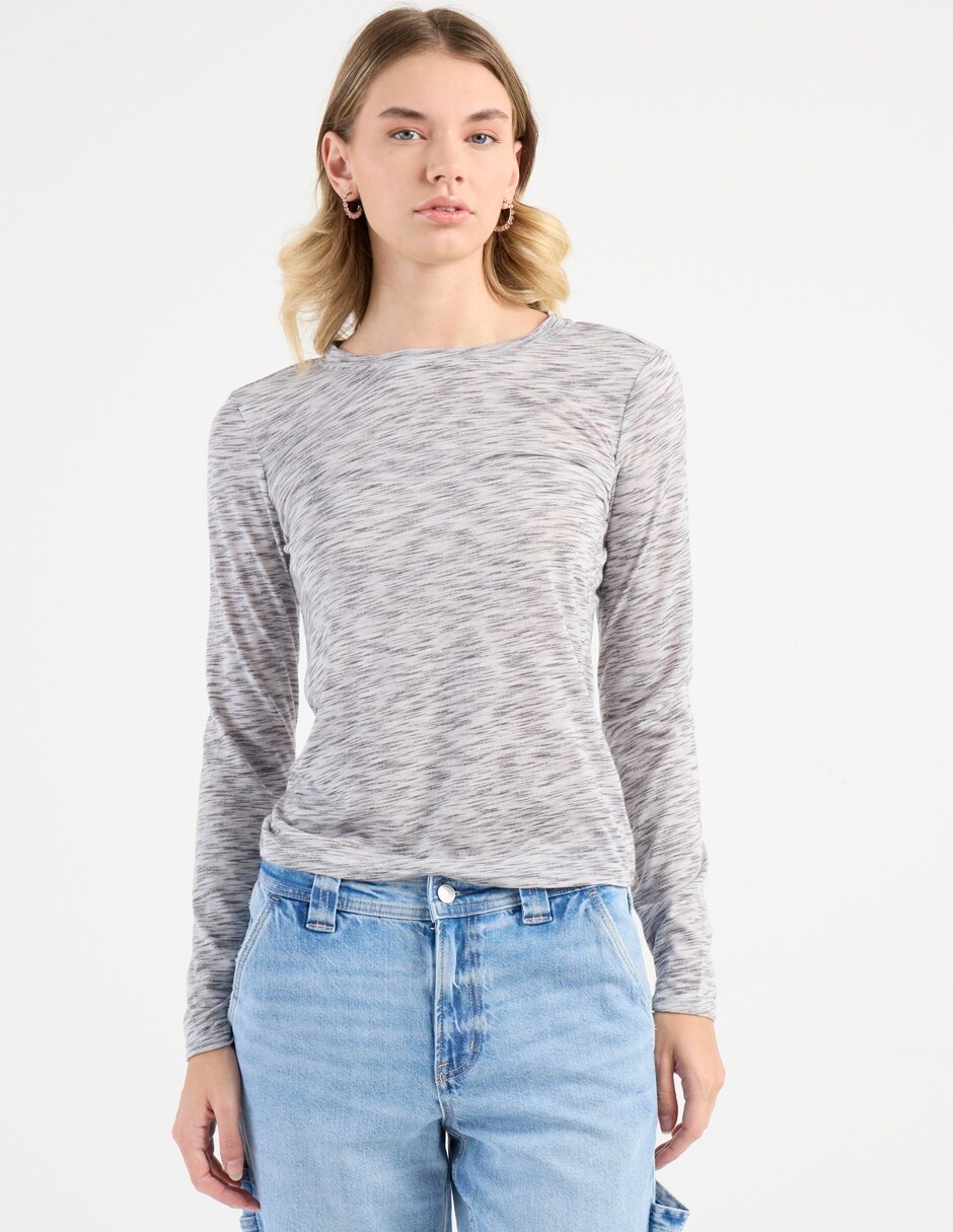 Playera manga larga cuello redondo mujer 2