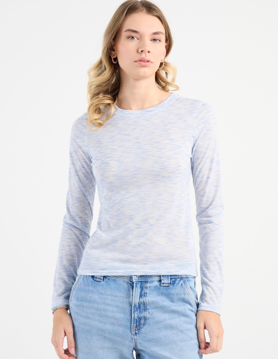 Playera manga larga cuello redondo mujer 2