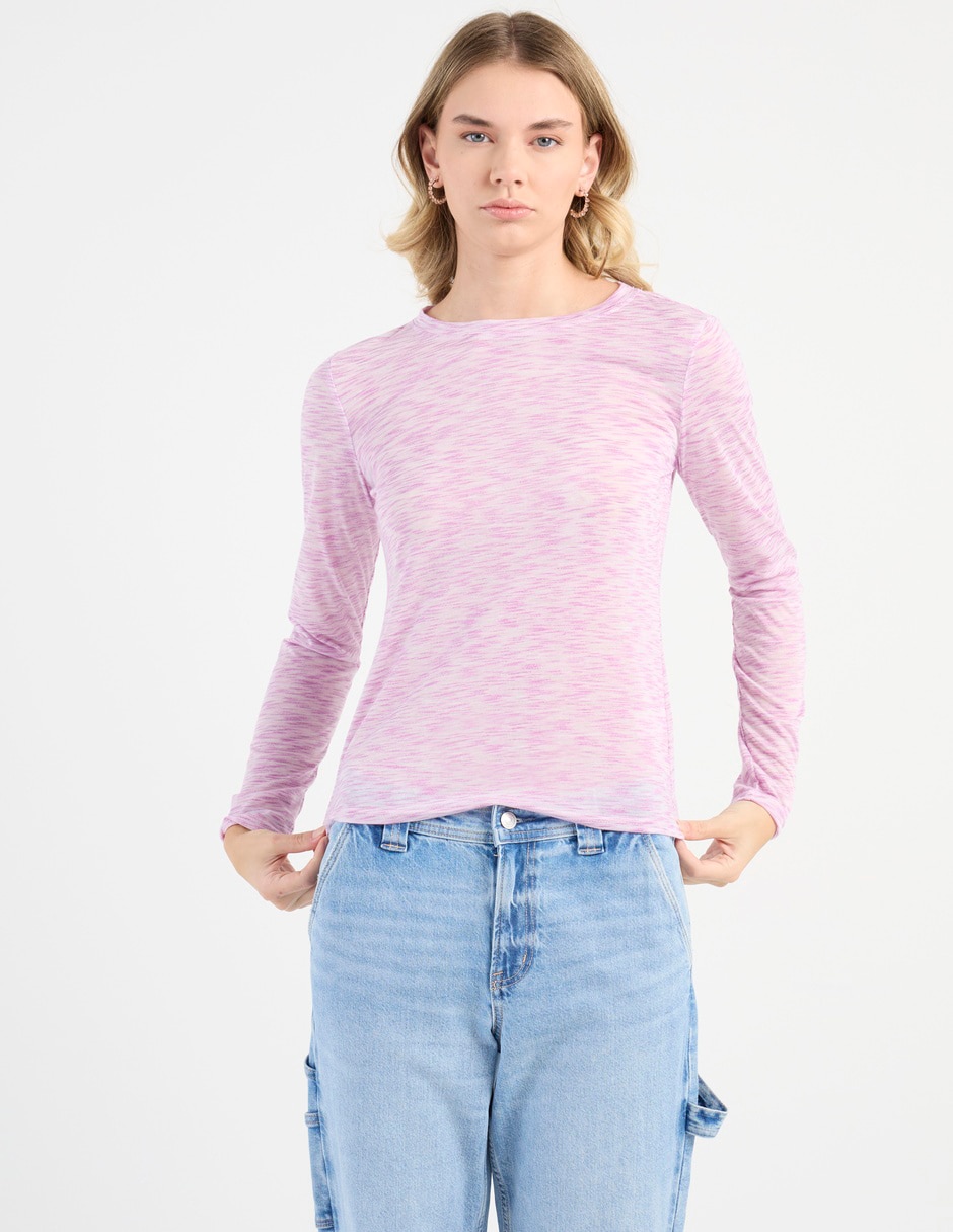 Playera manga larga Non Stop cuello redondo para mujer