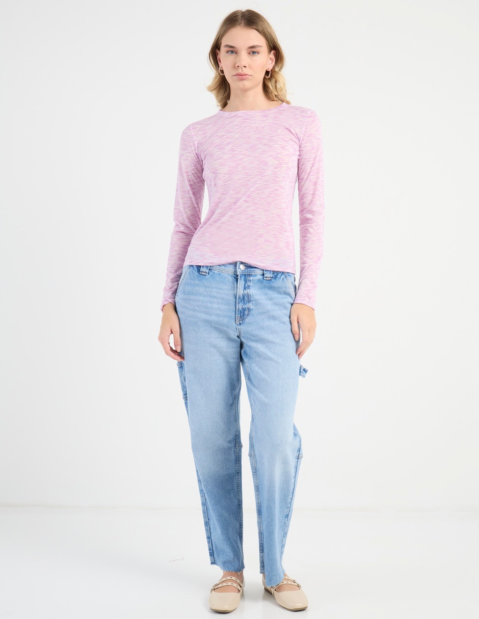 Playera manga larga Non Stop cuello redondo para mujer
