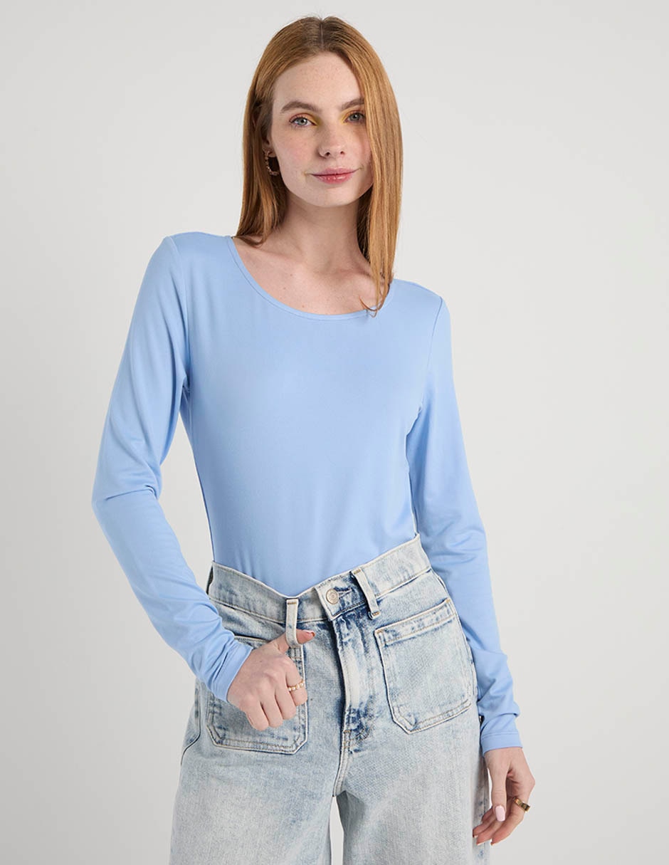 Body manga larga Non Stop cuello redondo para mujer 3