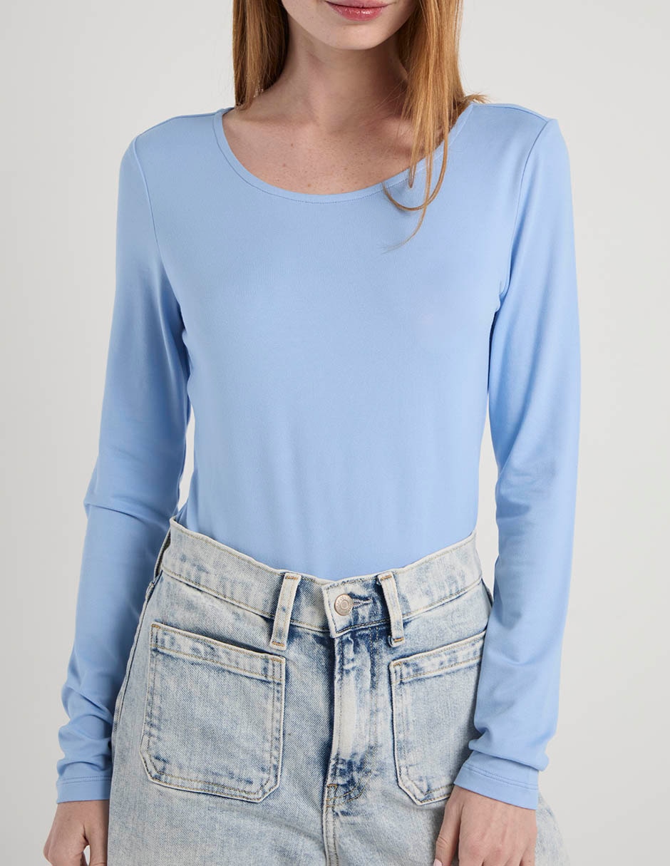 Body manga larga Non Stop cuello redondo para mujer 5