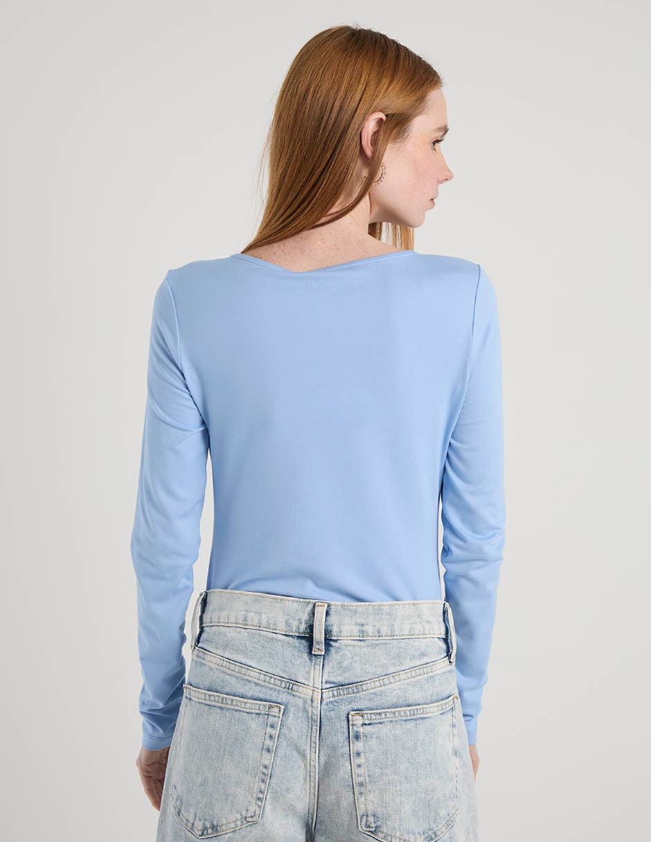 Body manga larga Non Stop cuello redondo para mujer 6