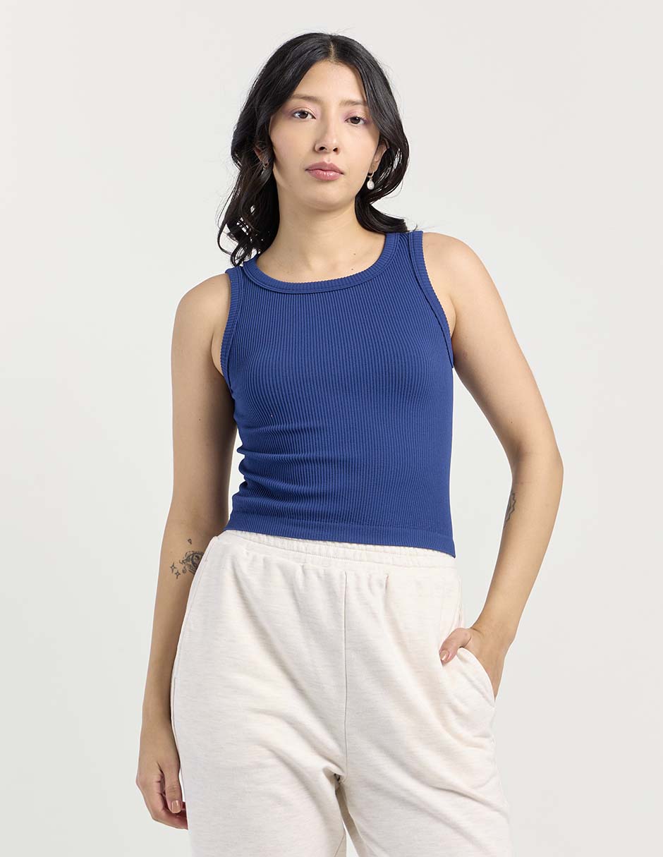 Top cuello redondo tirante ancho Top cuello redondo tirante ancho