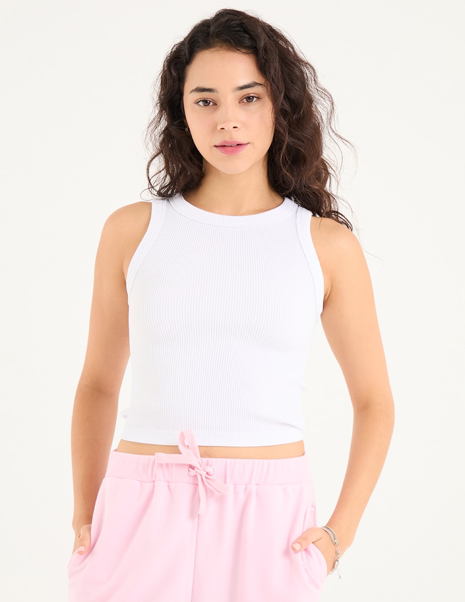 Top cuello redondo tirante ancho Top cuello redondo tirante ancho