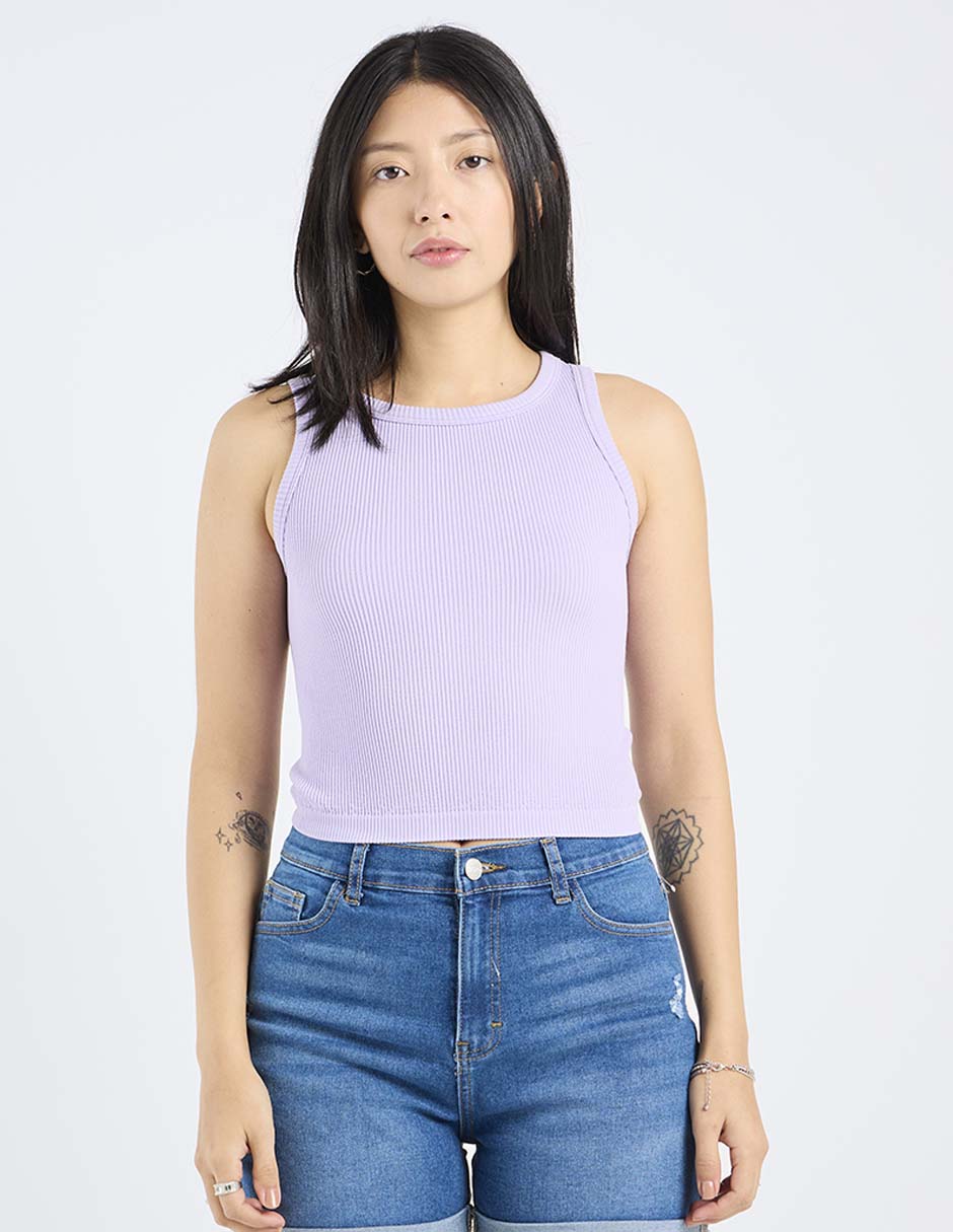Top cuello redondo tirante ancho Top cuello redondo tirante ancho
