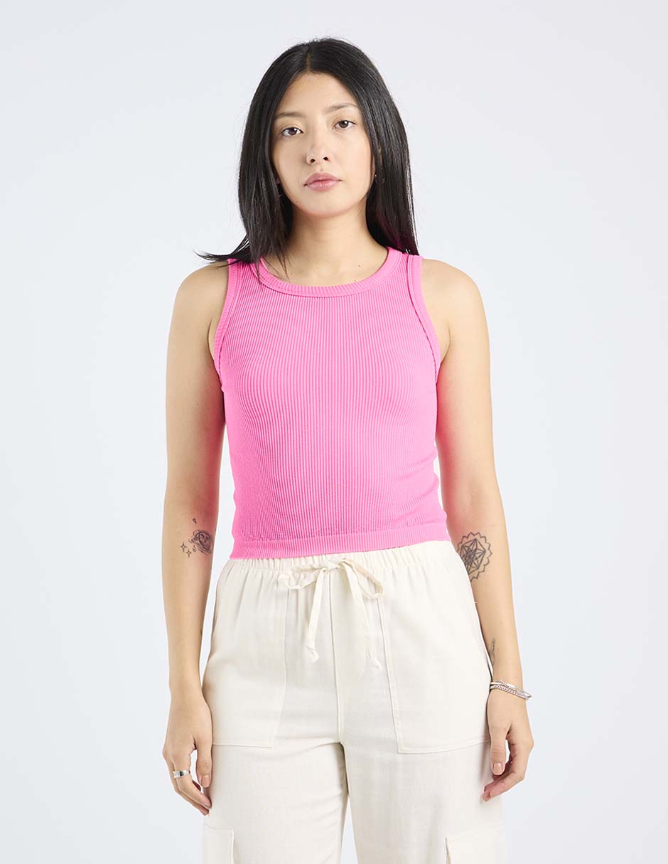 Top cuello redondo tirante ancho Top cuello redondo tirante ancho