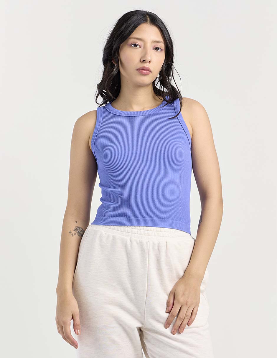 Top cuello redondo tirante ancho Top cuello redondo tirante ancho
