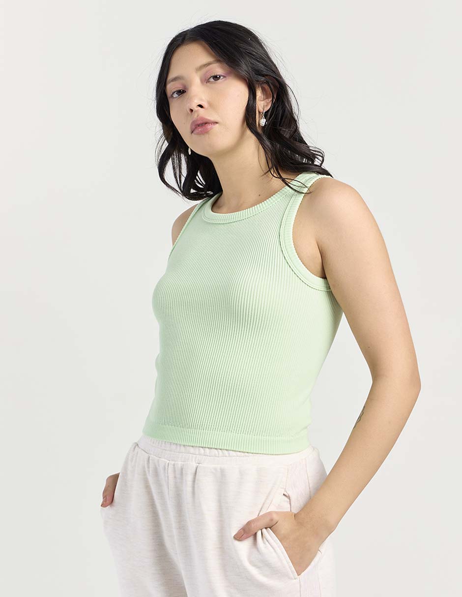 Top Non Stop cuello redondo tirante ancho