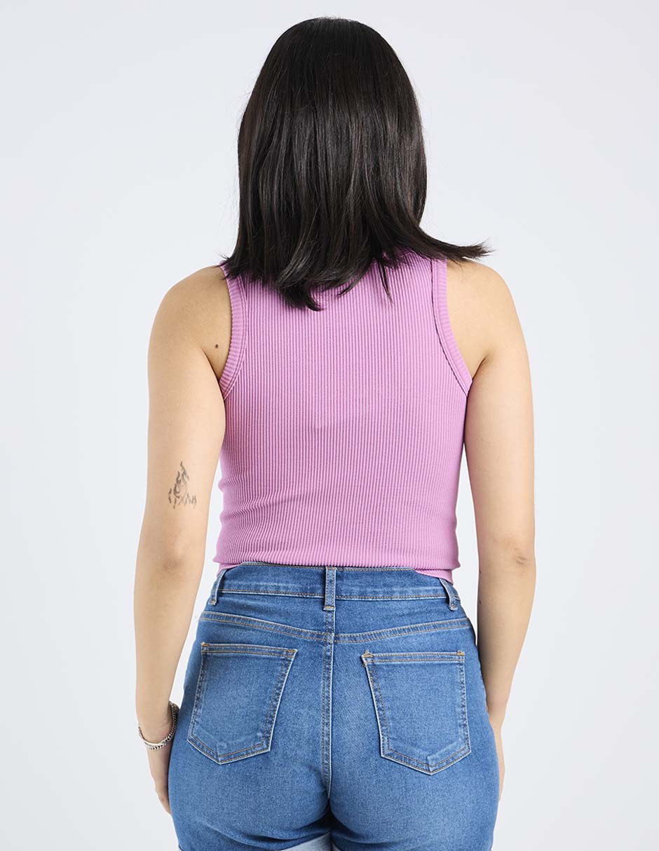 Top cuello redondo tirante ancho 6