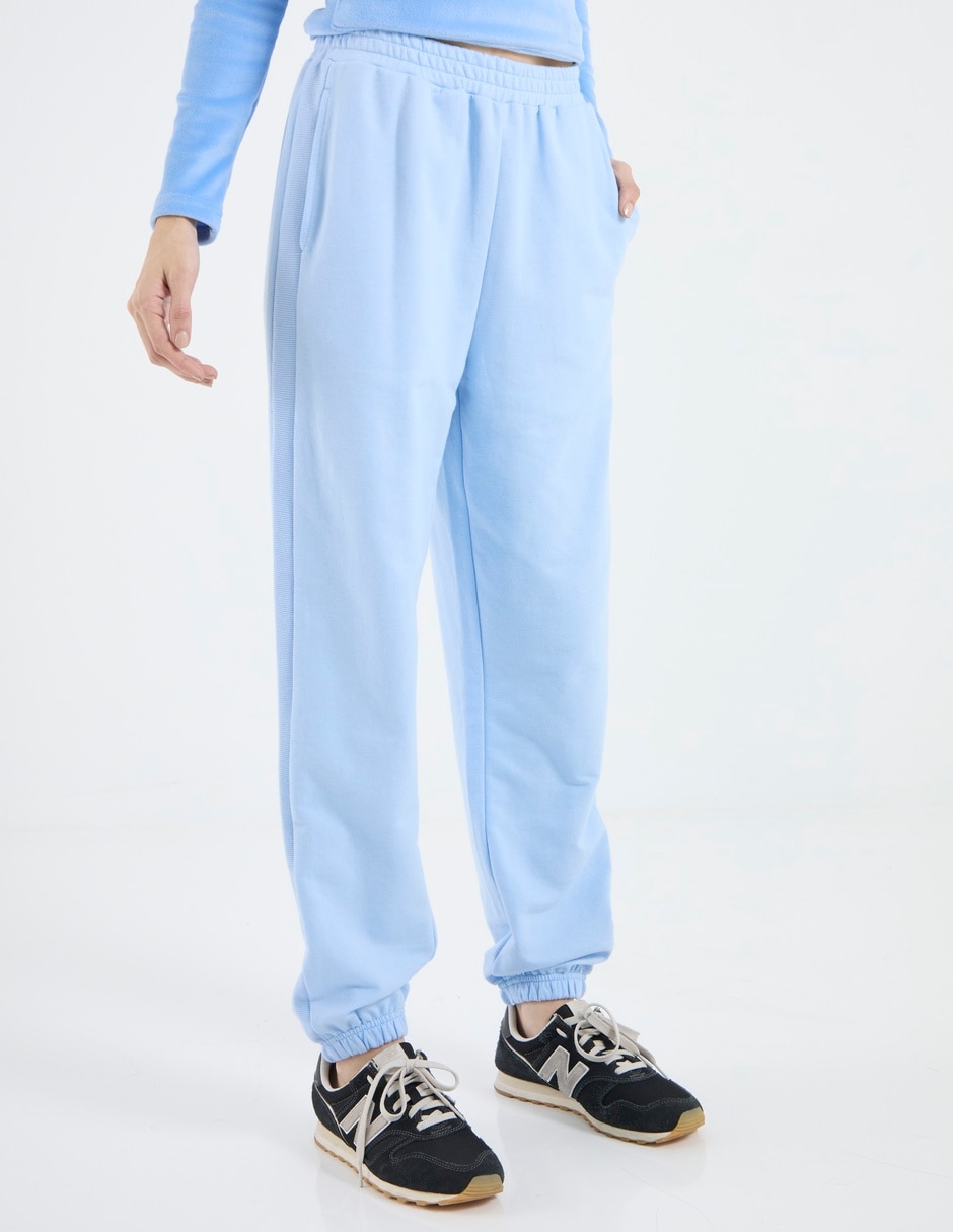 Pants regular con elástico para mujer
