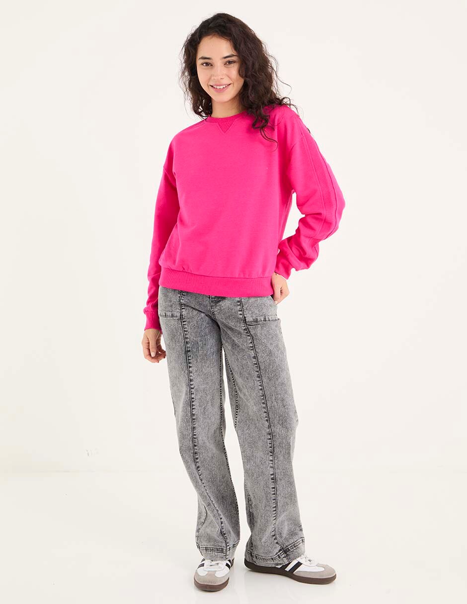 Sudadera con acanalado para mujer 3