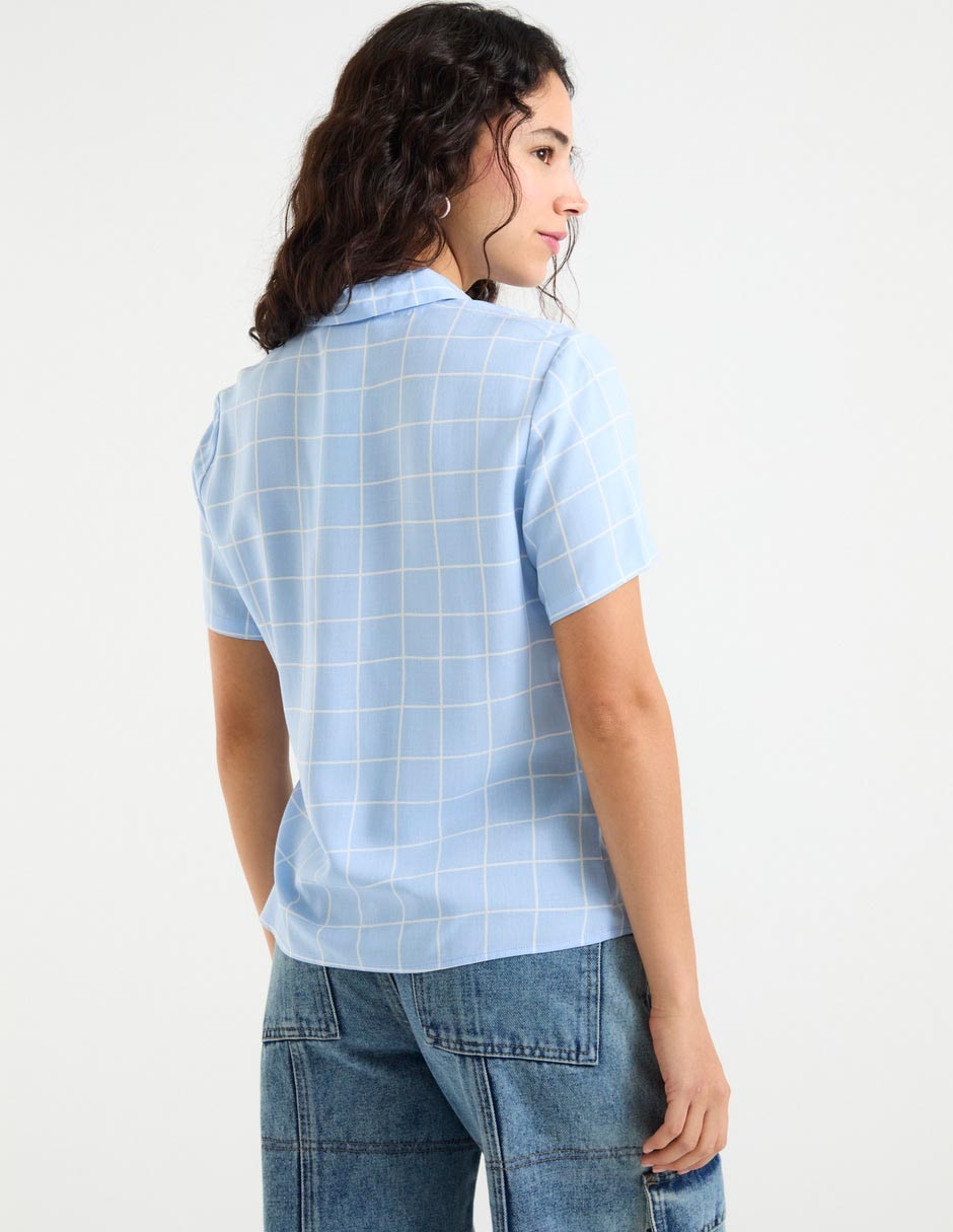 Blusa camisera manga corta para mujer 5