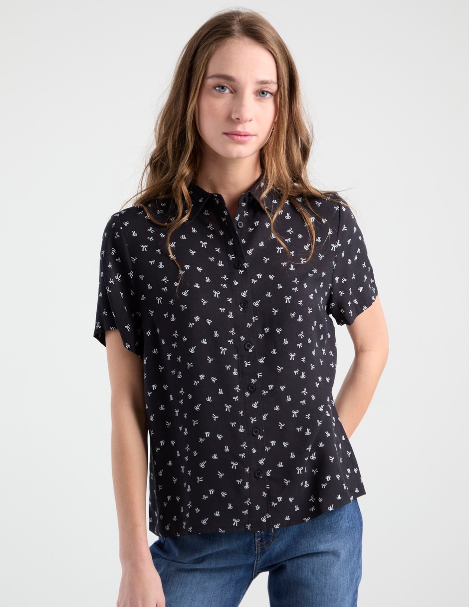Blusa camisera manga corta para mujer 1