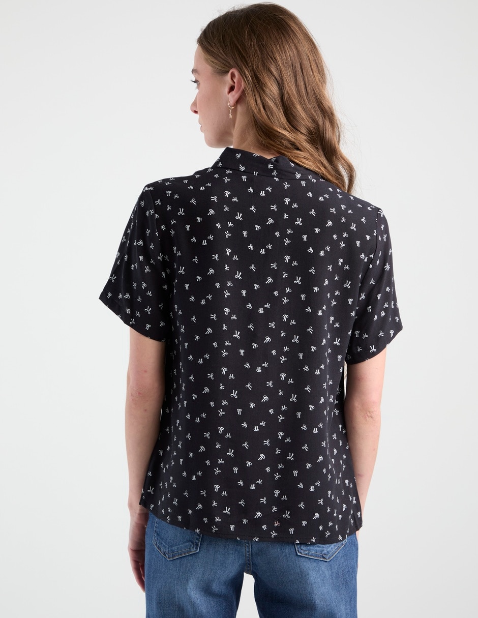 Blusa camisera manga corta para mujer 5