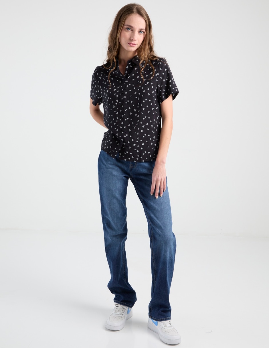 Blusa camisera manga corta para mujer 6