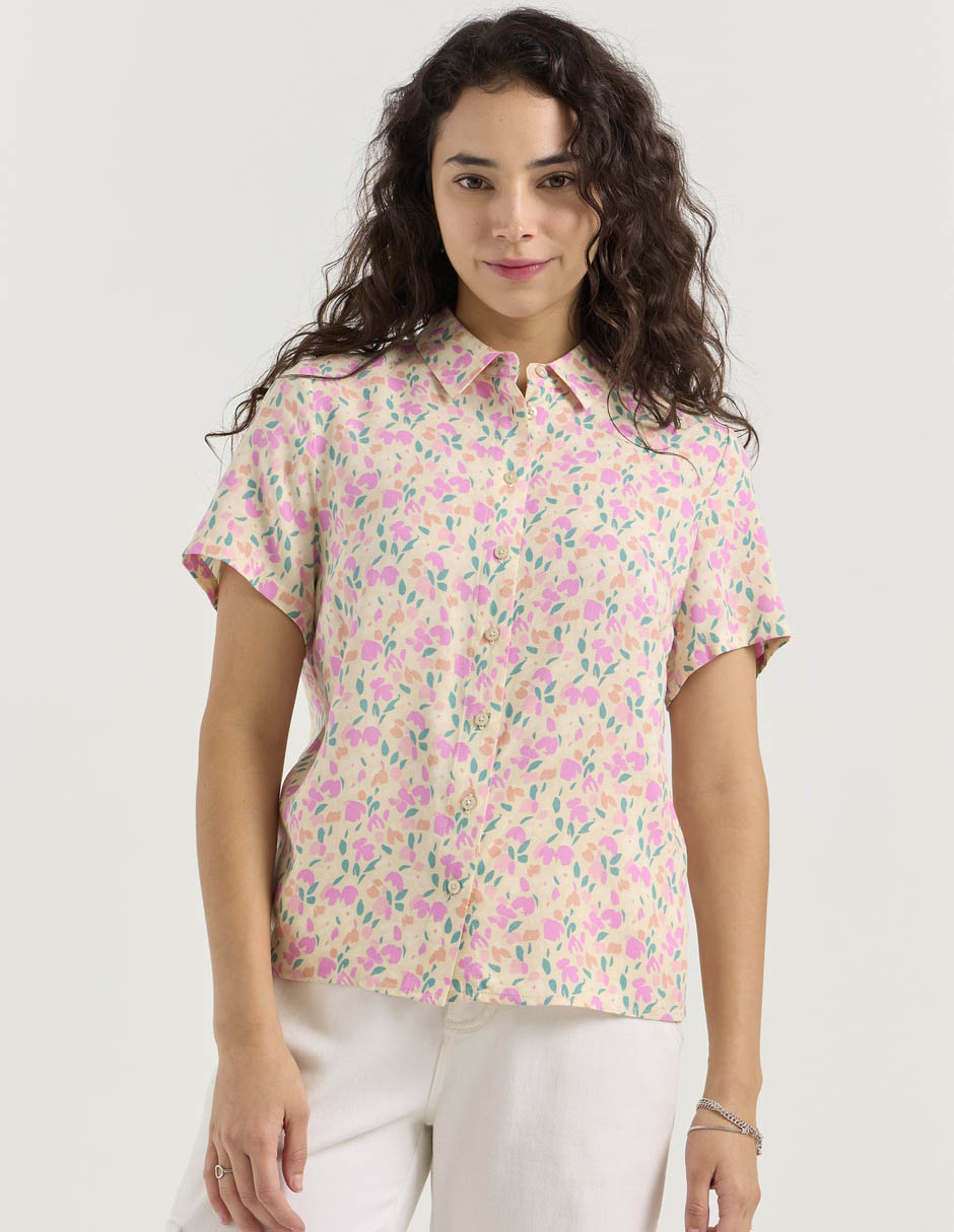 Blusa camisera manga corta para mujer 1