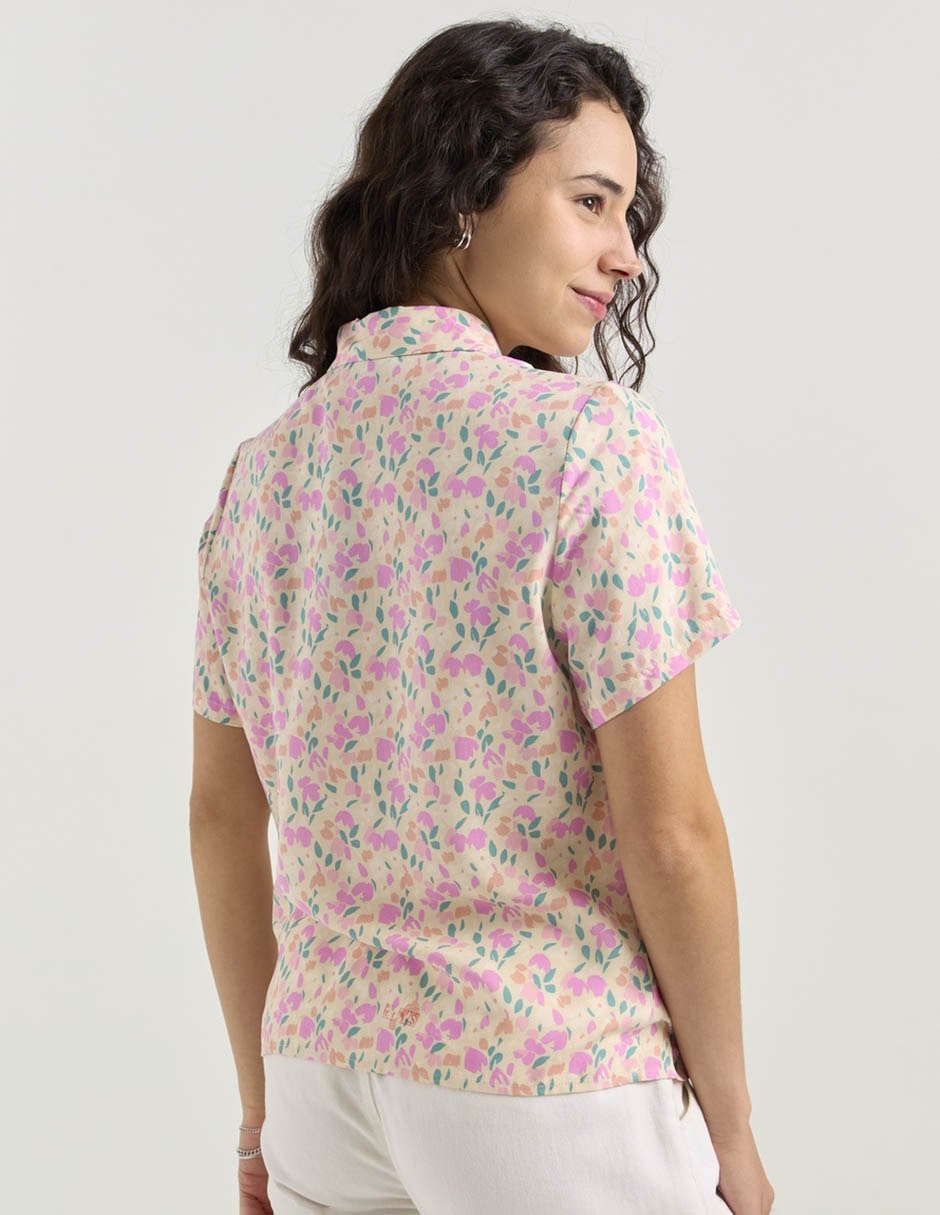Blusa camisera manga corta para mujer 5