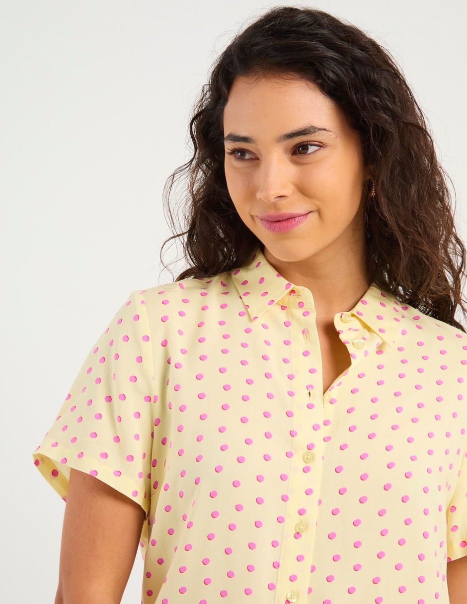 Blusa camisera manga corta para mujer 9