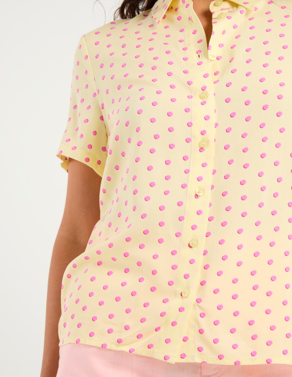 Blusa camisera manga corta para mujer 10