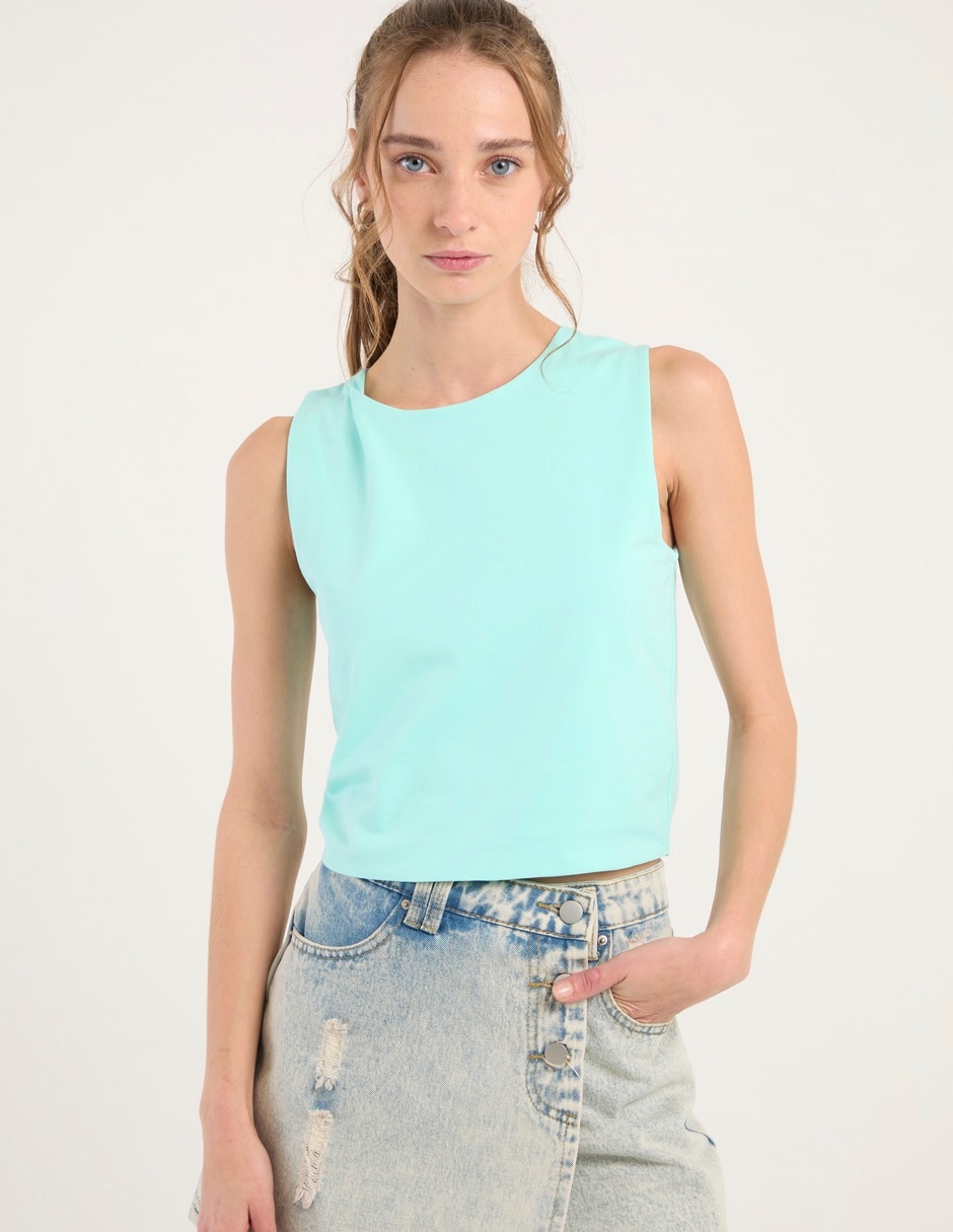 Top Non Stop cuello redondo tirante ancho