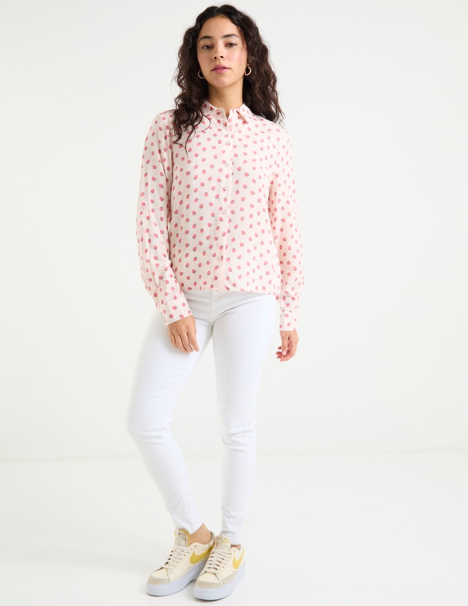 Blusa camisera manga larga para mujer 6