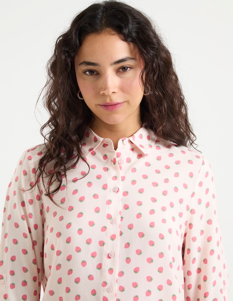 Blusa camisera manga larga para mujer 7