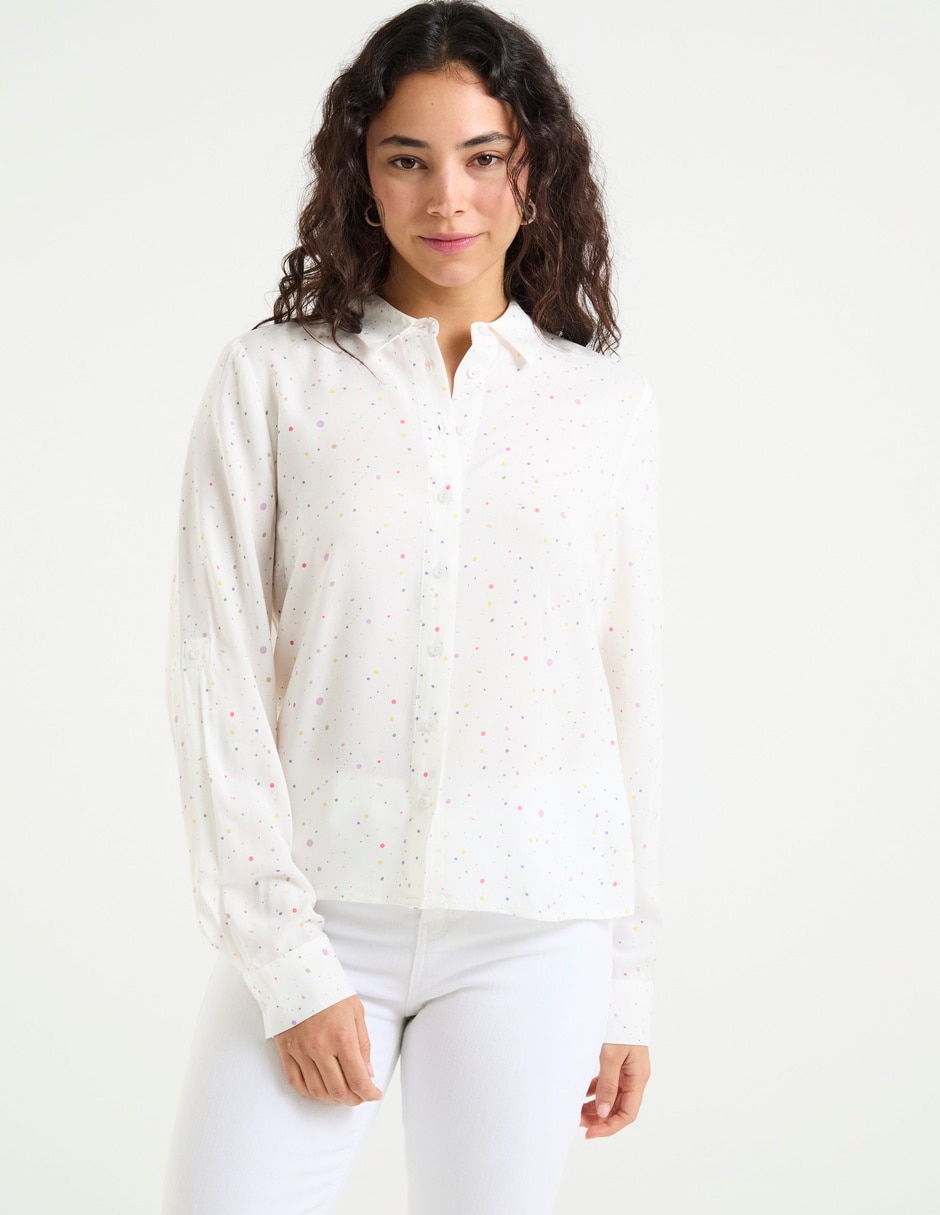 Blusa camisera manga larga para mujer 1