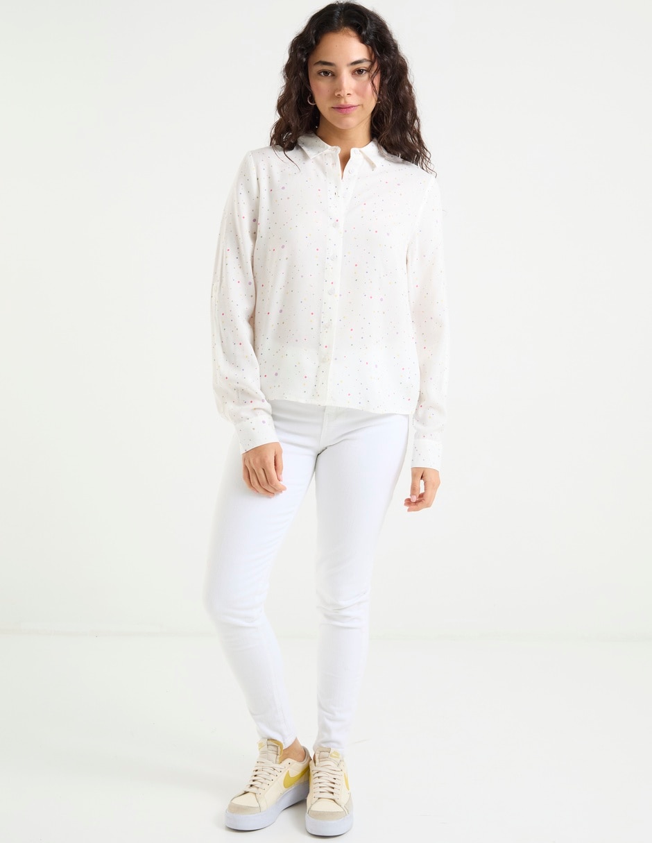 Blusa camisera manga larga para mujer 6