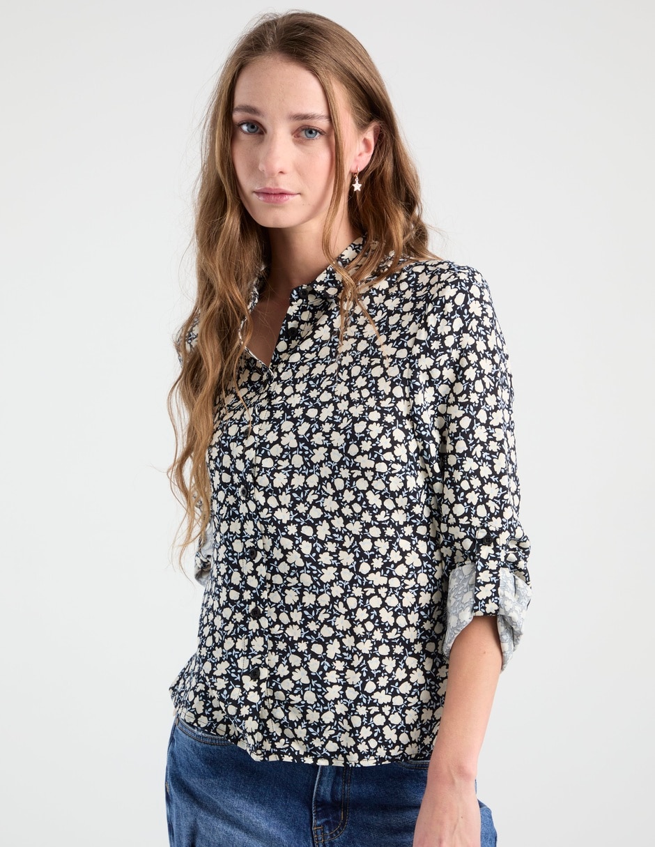 Blusa camisera manga larga para mujer 1