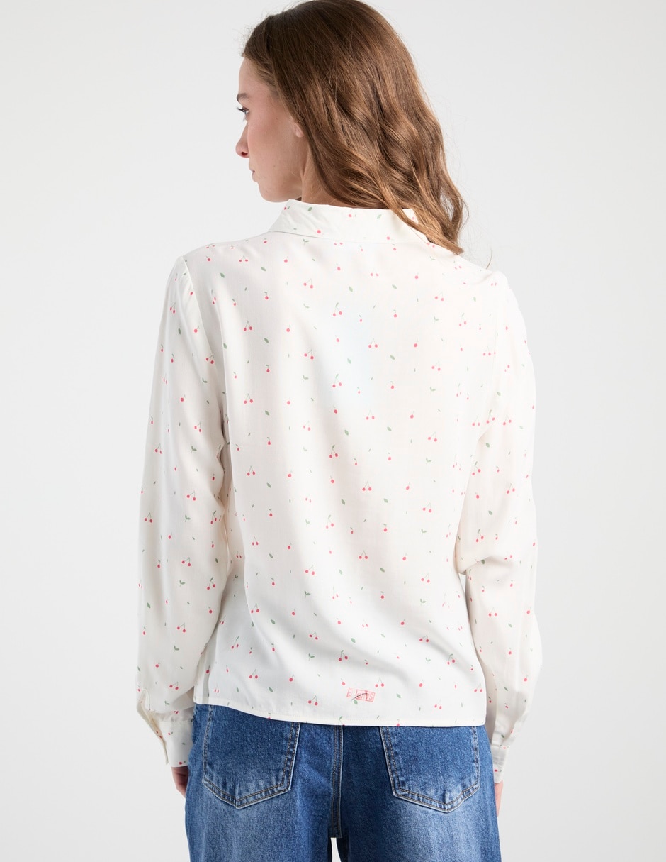 Blusa camisera manga larga para mujer