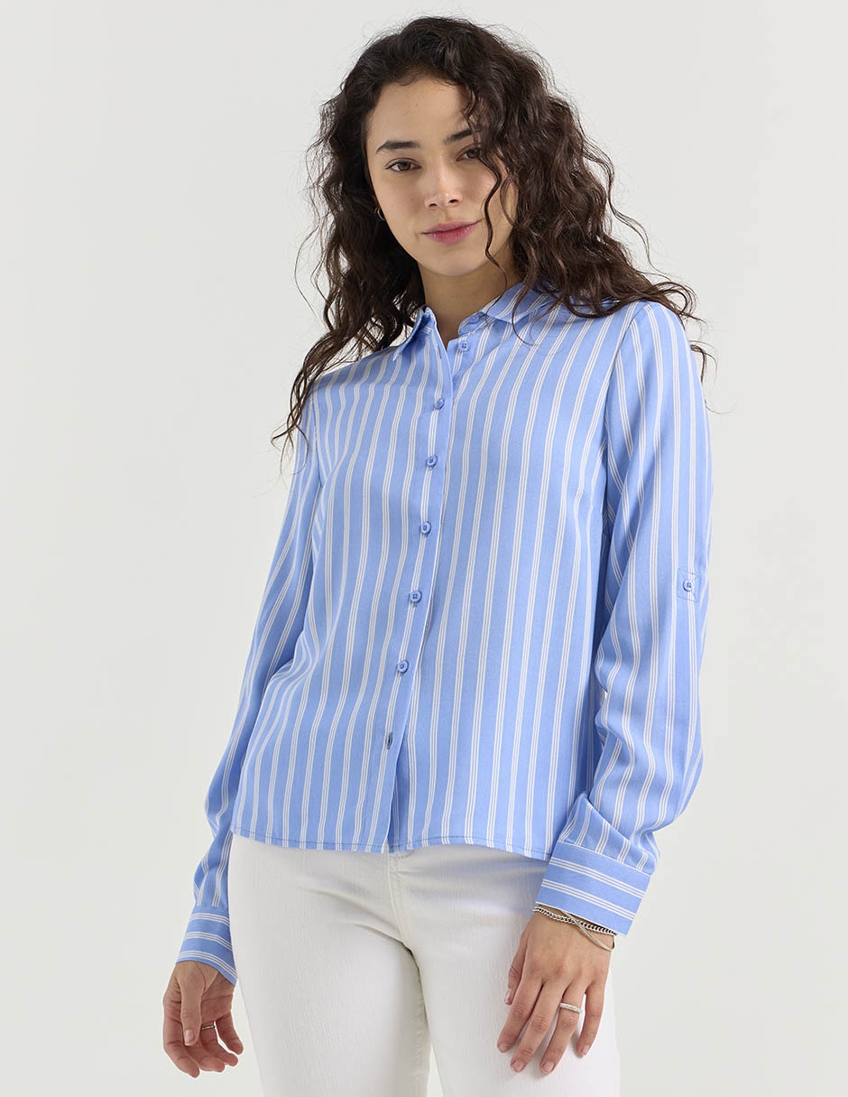 Blusa camisera manga larga para mujer 1