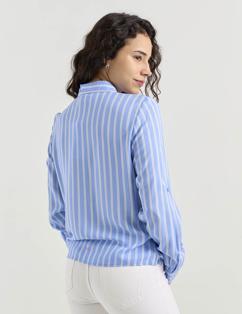 Blusa camisera manga larga para mujer 5