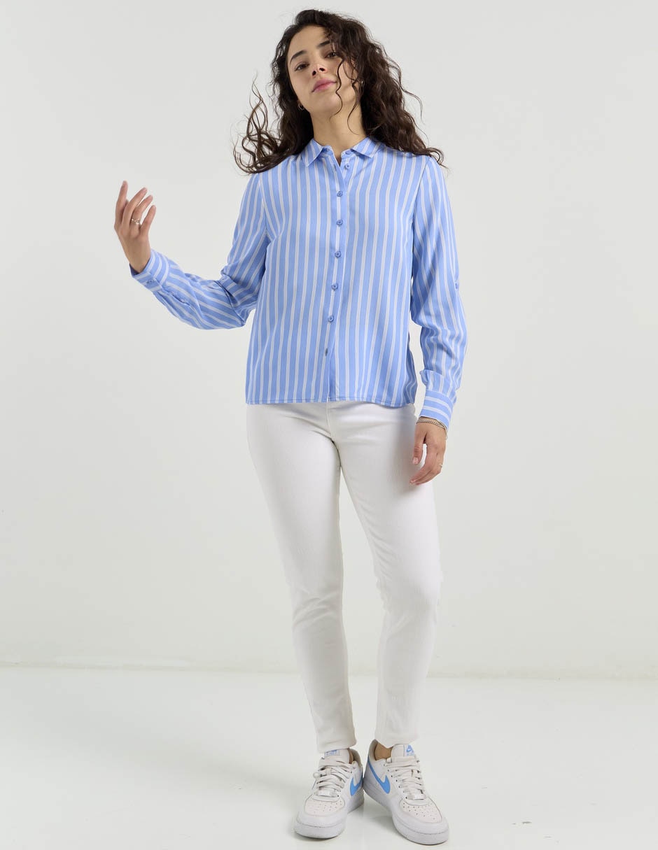 Blusa camisera manga larga para mujer 6