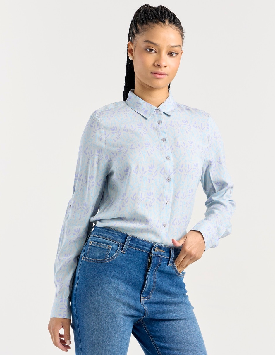 Blusa camisera manga larga para mujer 1